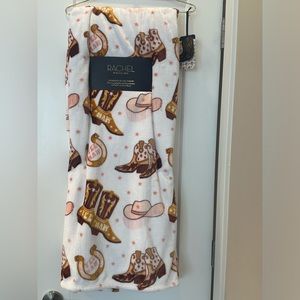 Rachel Roy Cowgirl Yee Haw Throw Blanket boots hat western disco